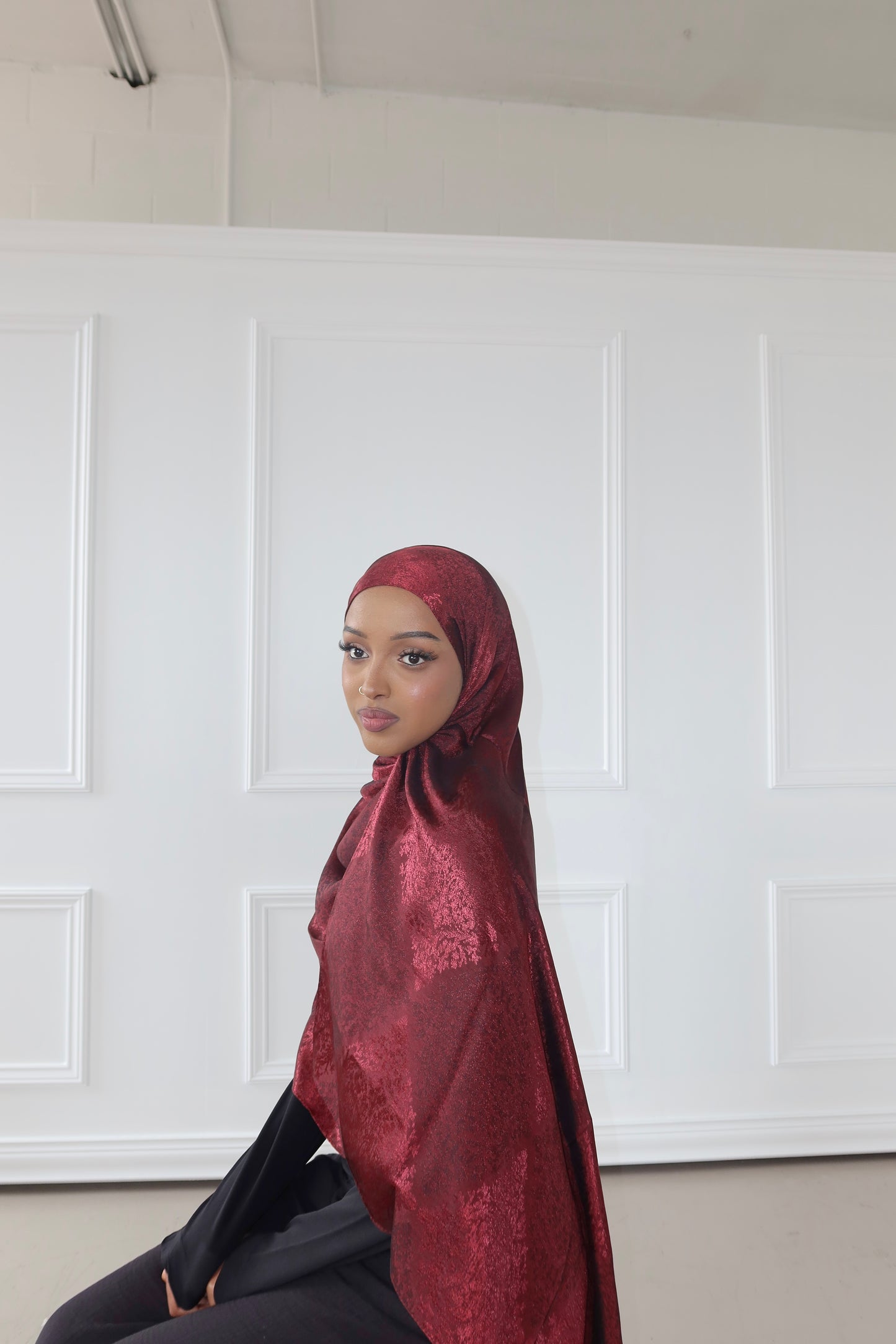Woven Satin Jacquard Hijab