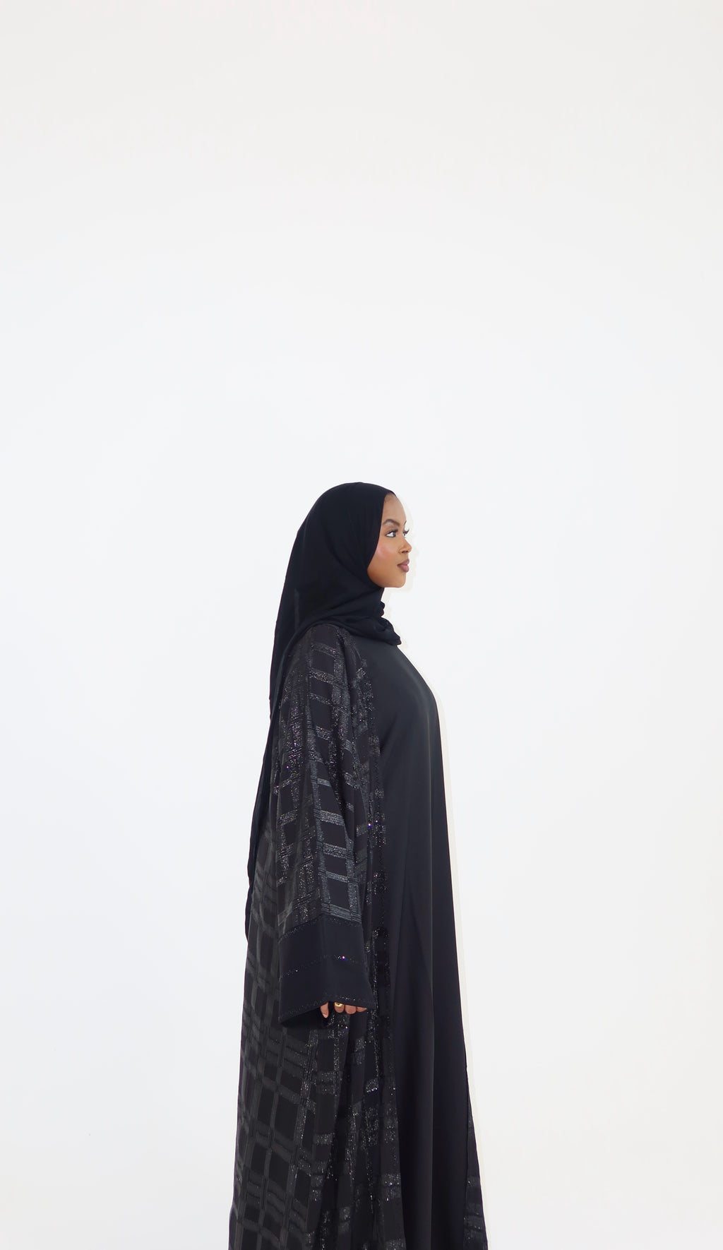 3 - Piece Textured Shear Abaya