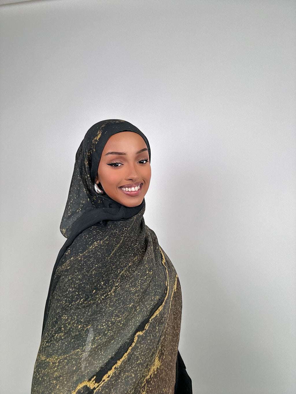 Midnight Gold Printed Modal