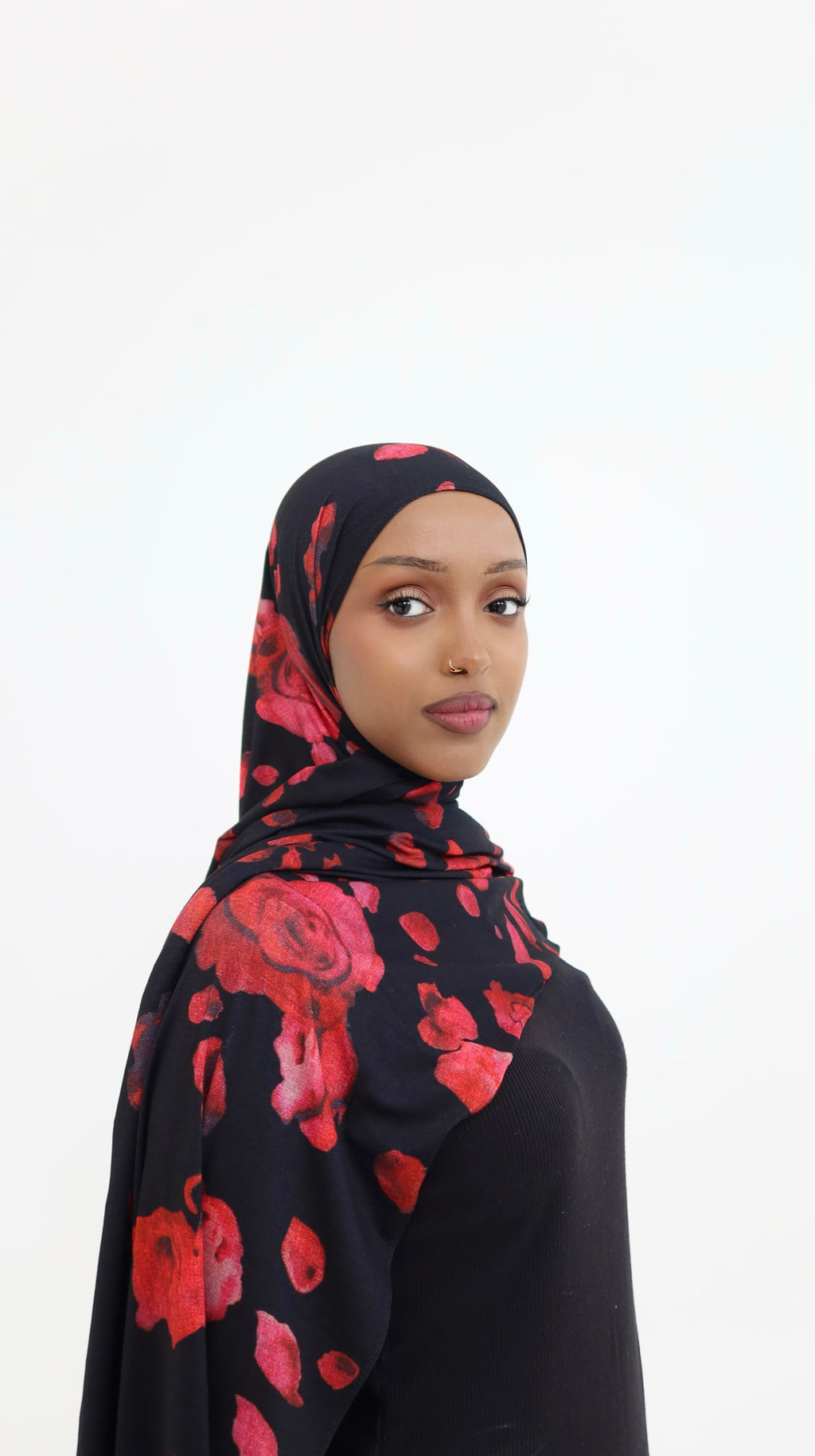 Rose Print Jersey Hijab