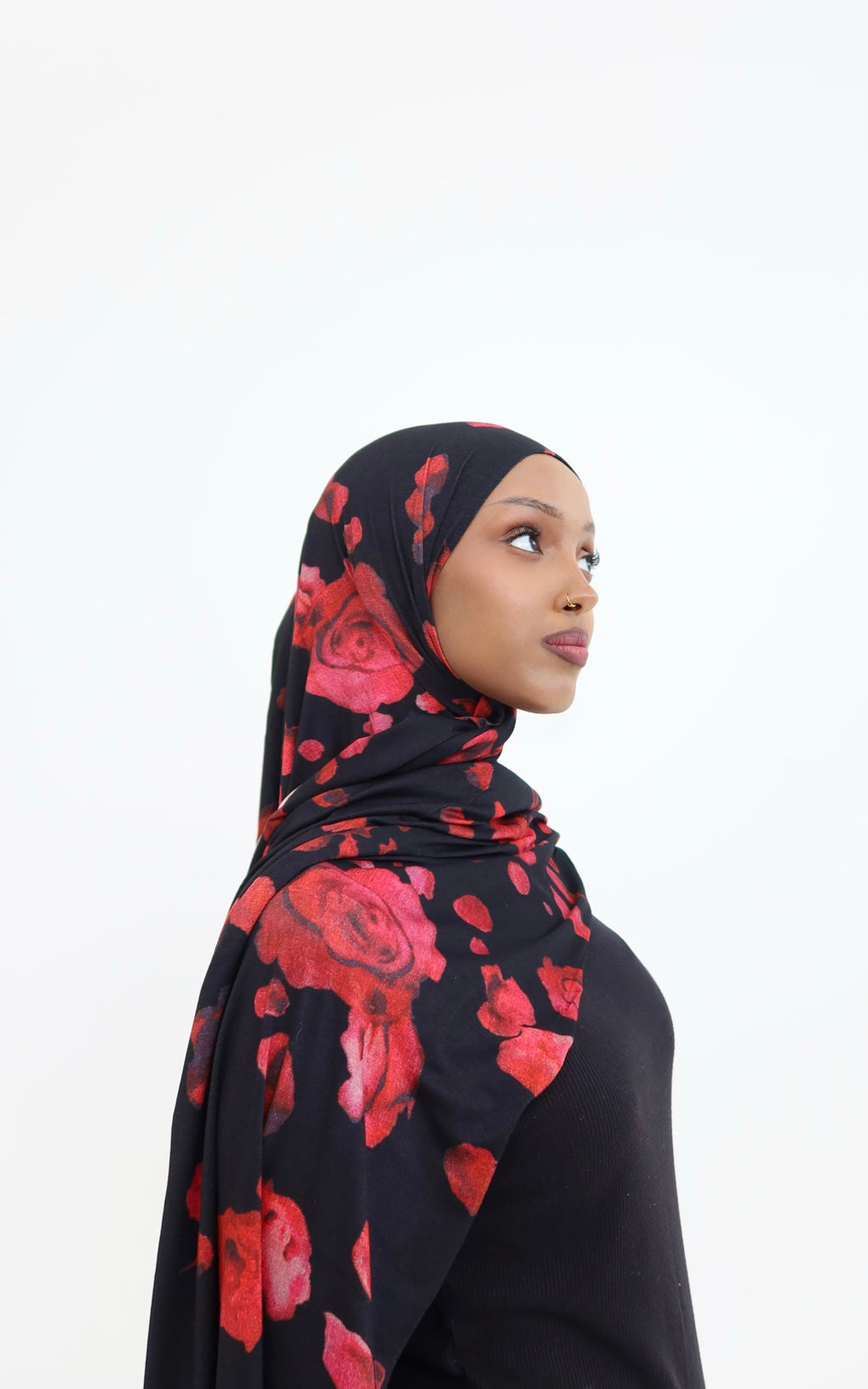 Rose Print Jersey Hijab