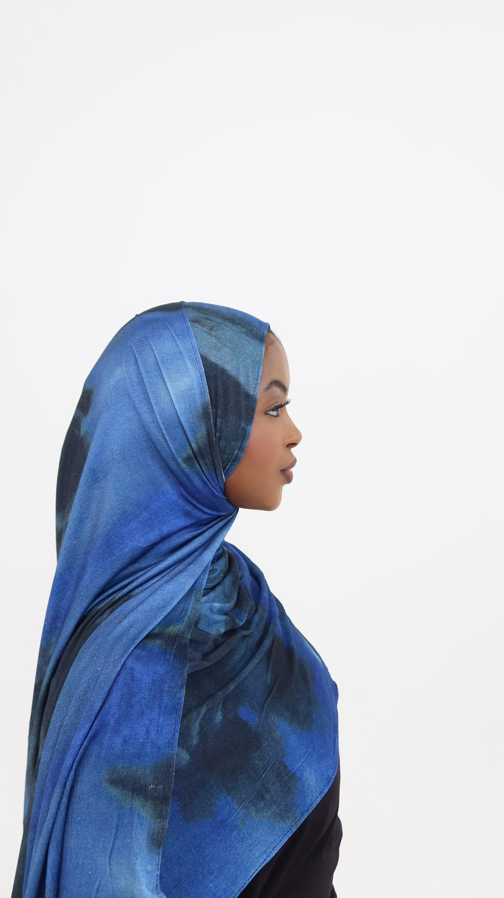 Blue Cloud Print Jersey Hijab