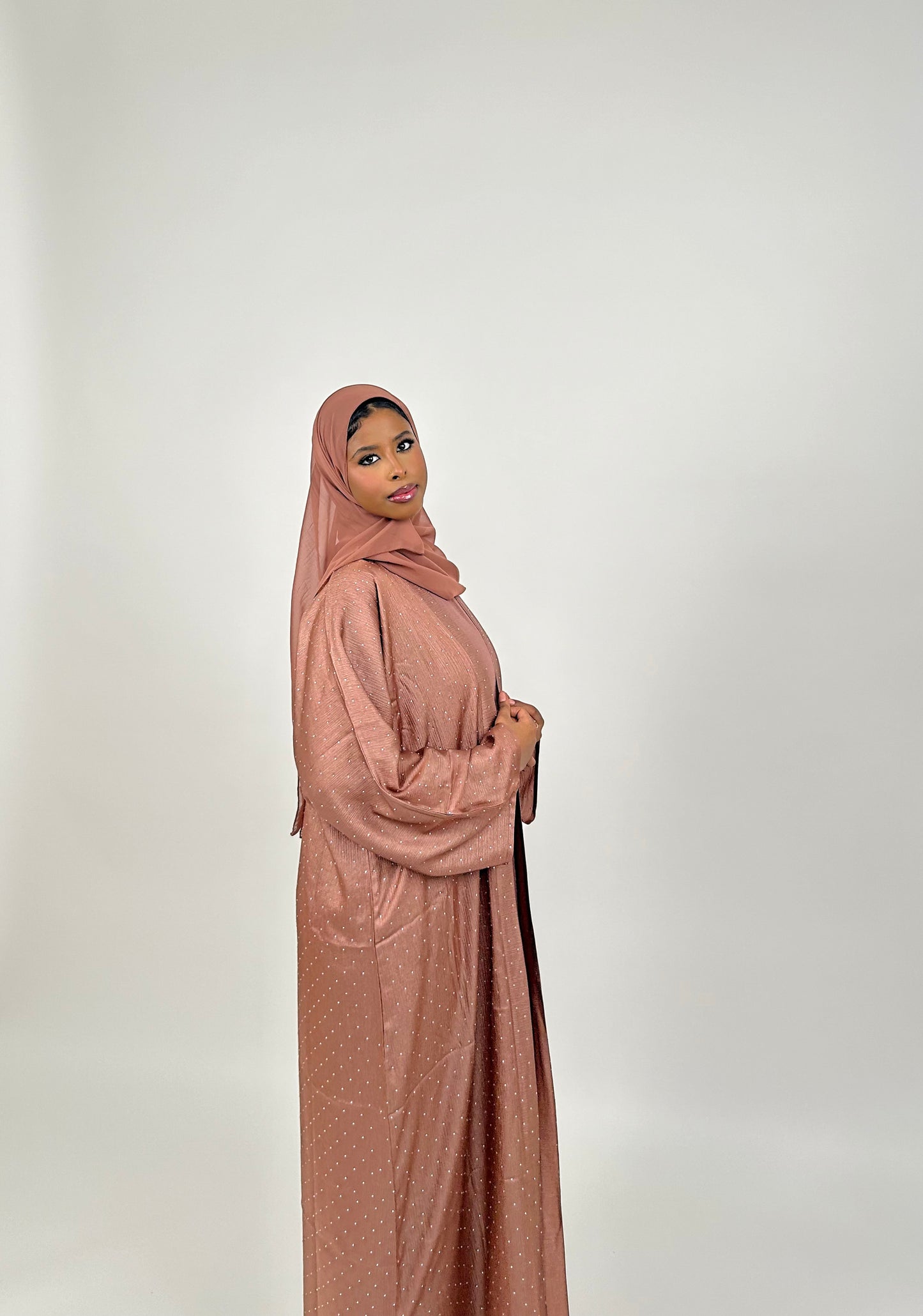 Rhinestoned 3-Piece Abaya