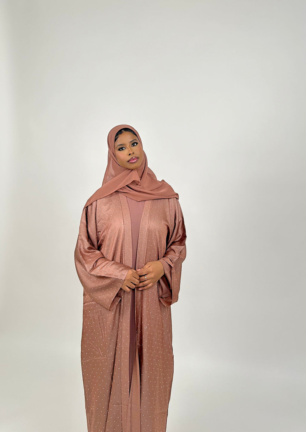 Rhinestoned 3-Piece Abaya