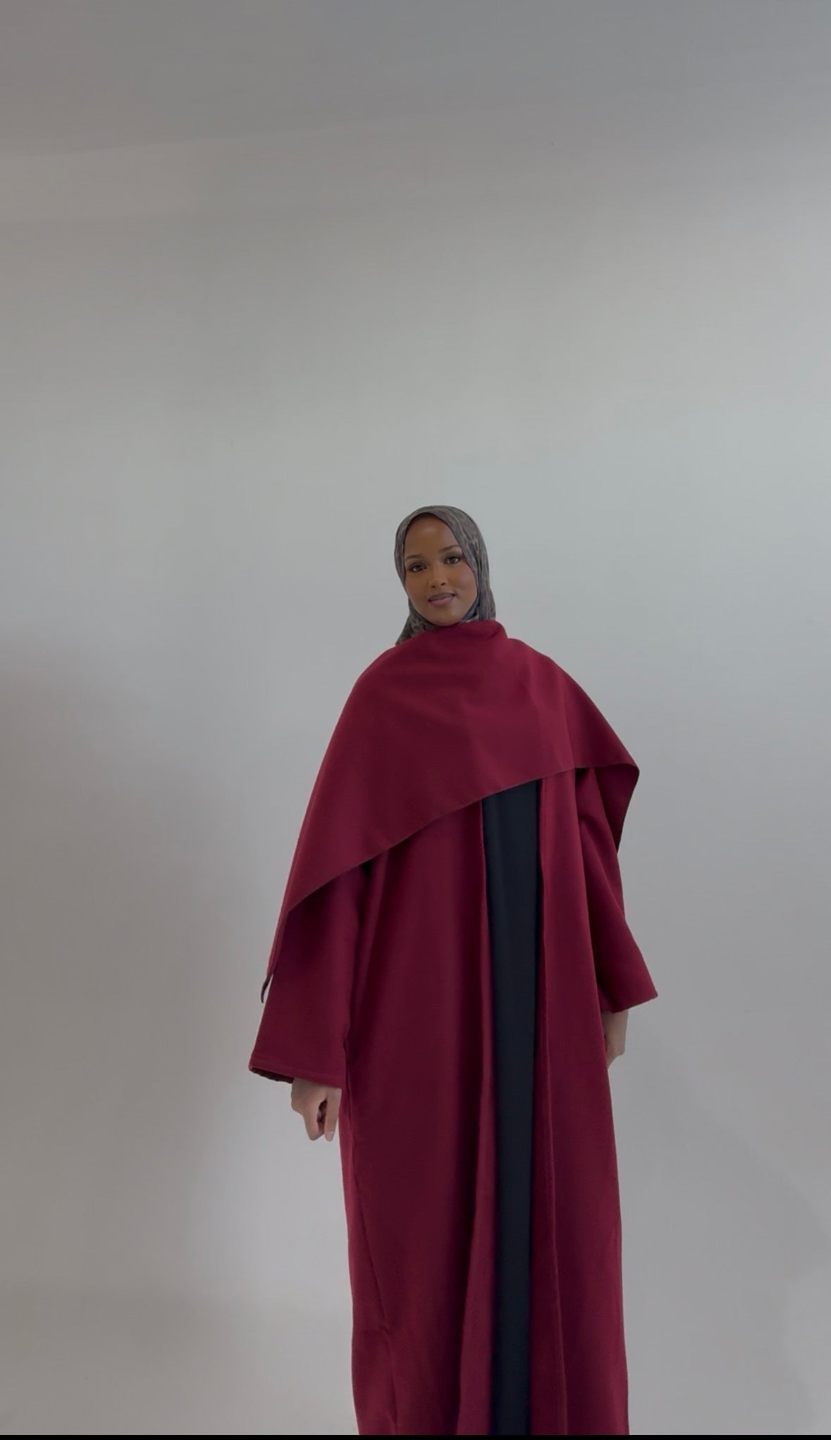 Smooth wool Abaya Coat