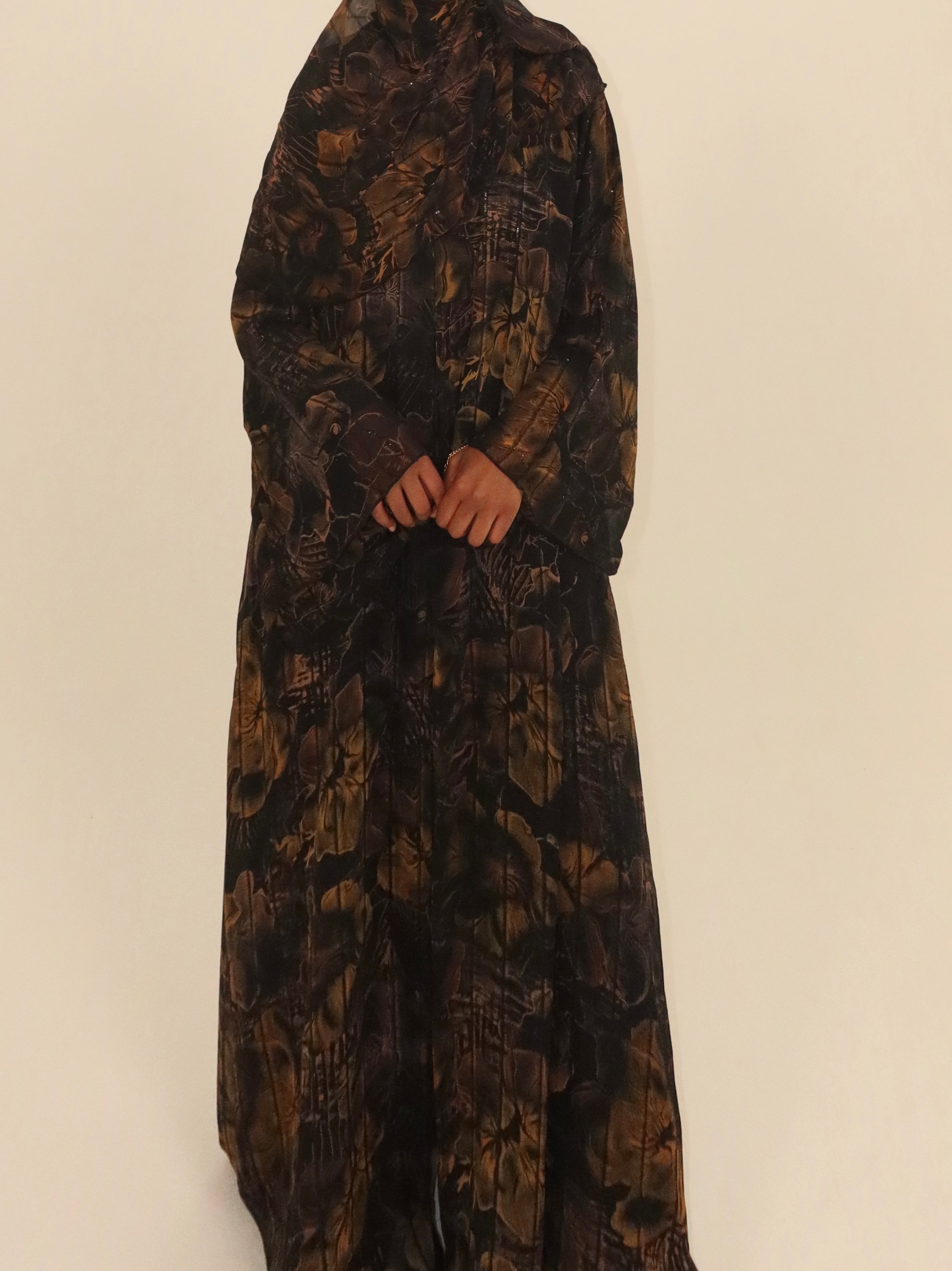 Fall Floral Open Abaya