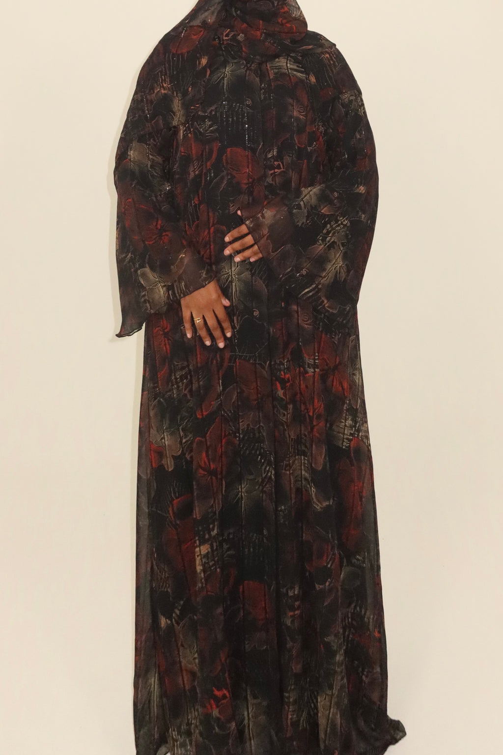 Fall Floral Open Abaya