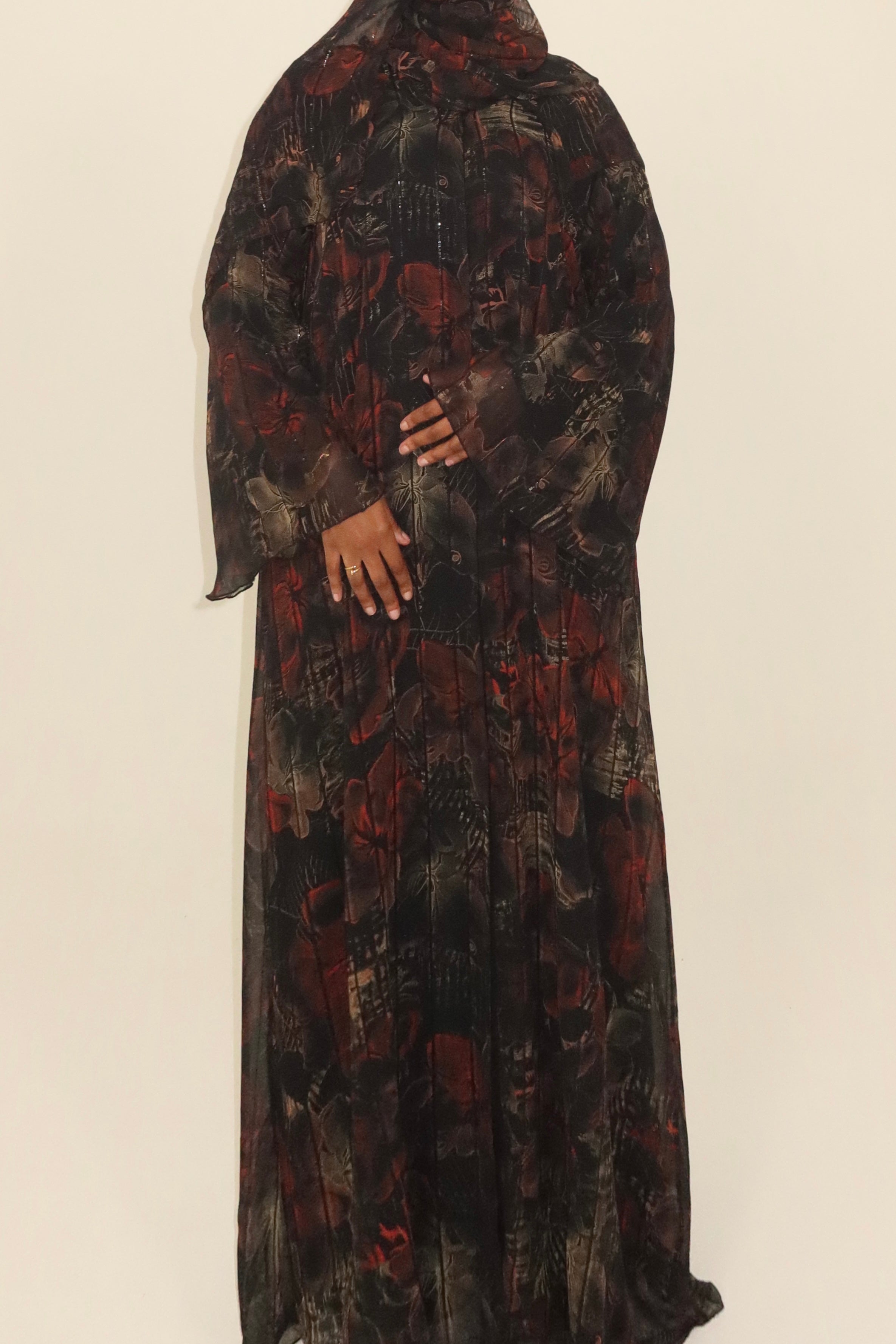 Fall Floral Open Abaya