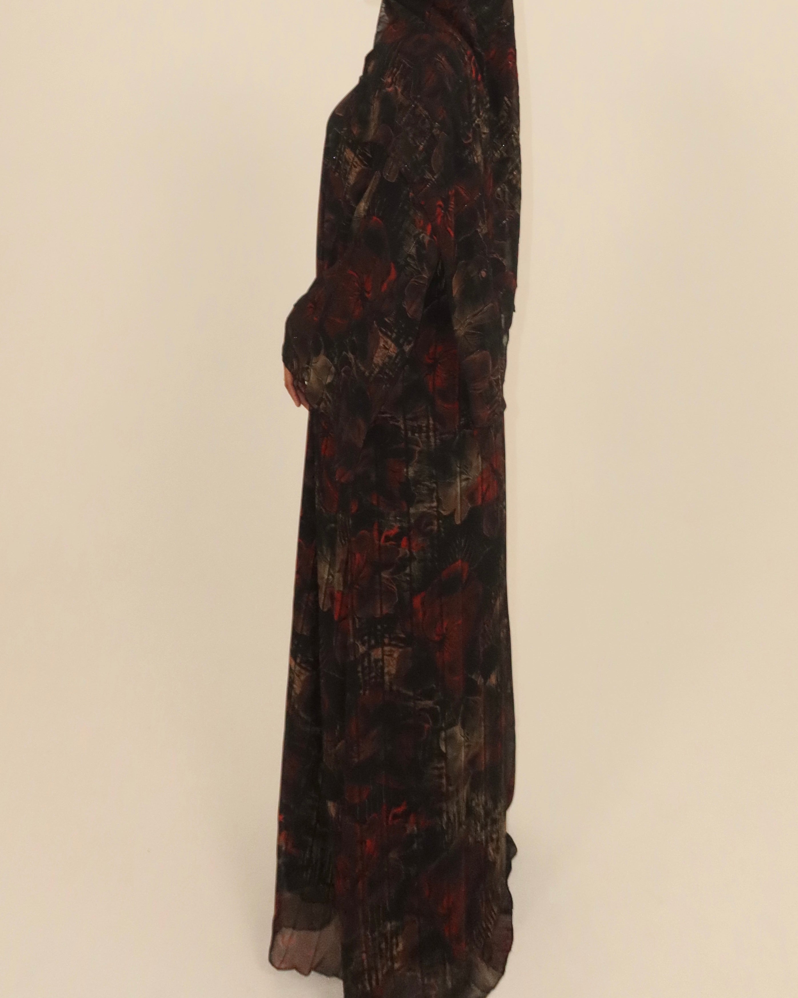 Fall Floral Open Abaya