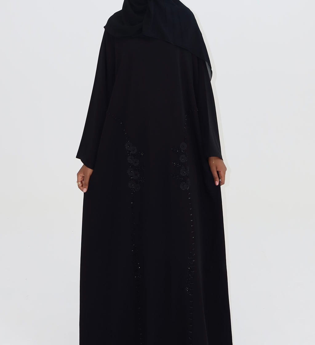 Classic Floral Stitch Abaya (bottom half)