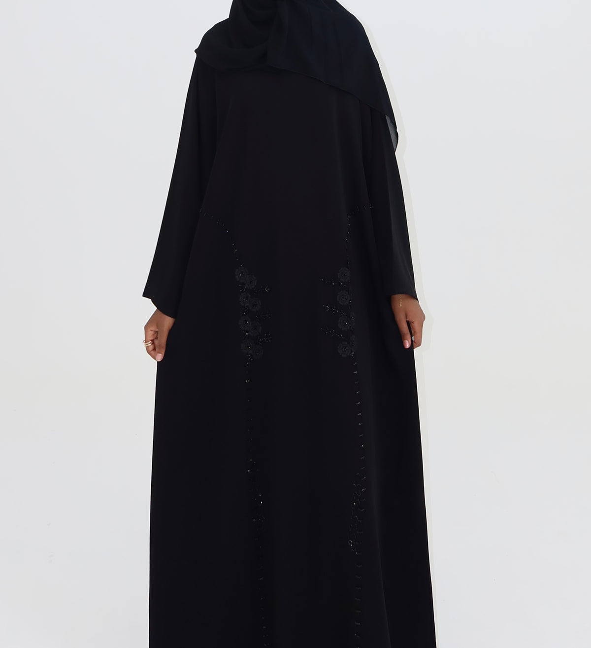 Classic Floral Stitch Abaya (bottom half)