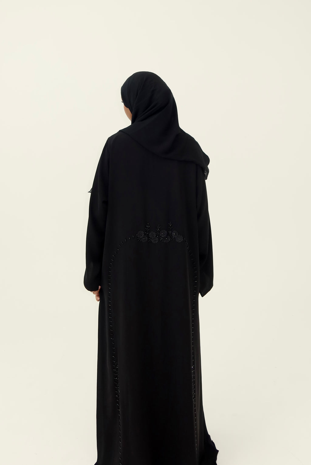 Classic Floral Stitch Abaya (bottom half)