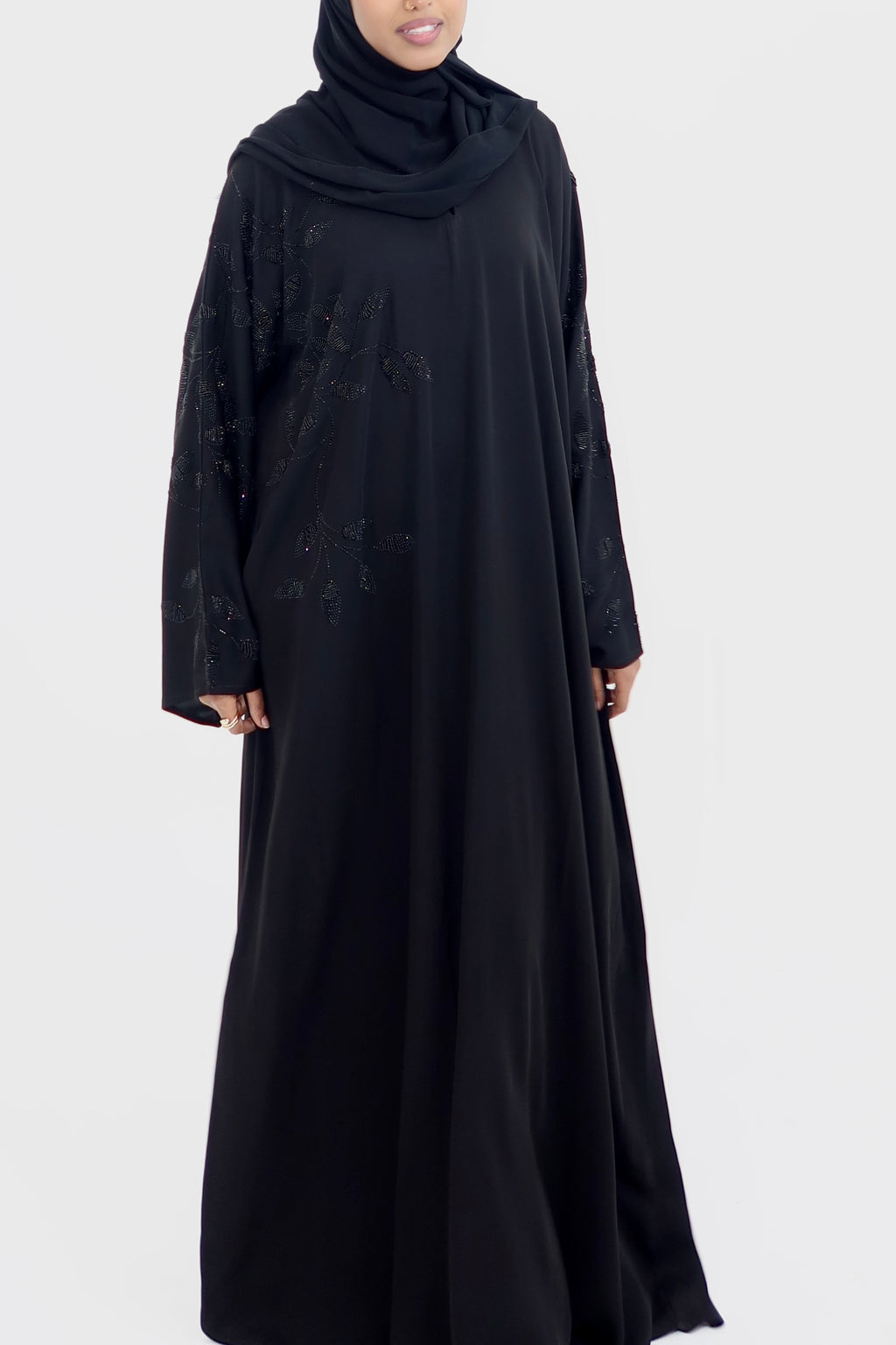 Classic Leaf Stitch Abaya