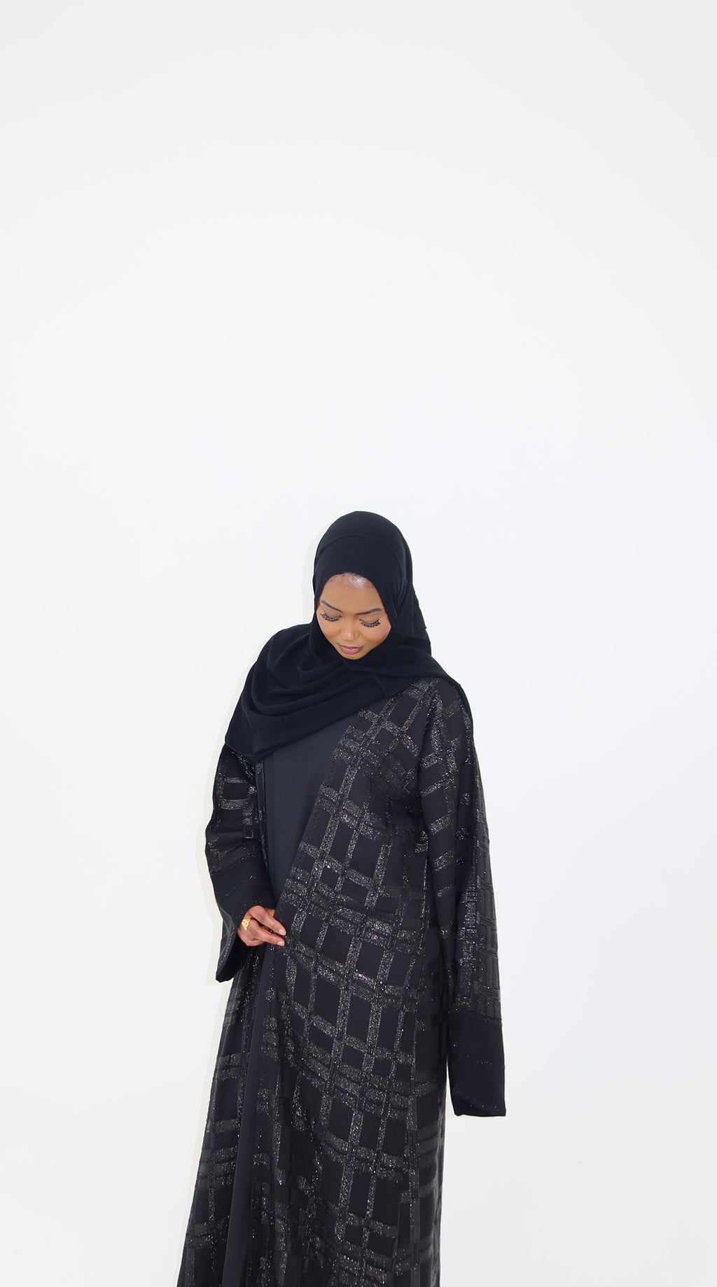 3 - Piece Textured Shear Abaya