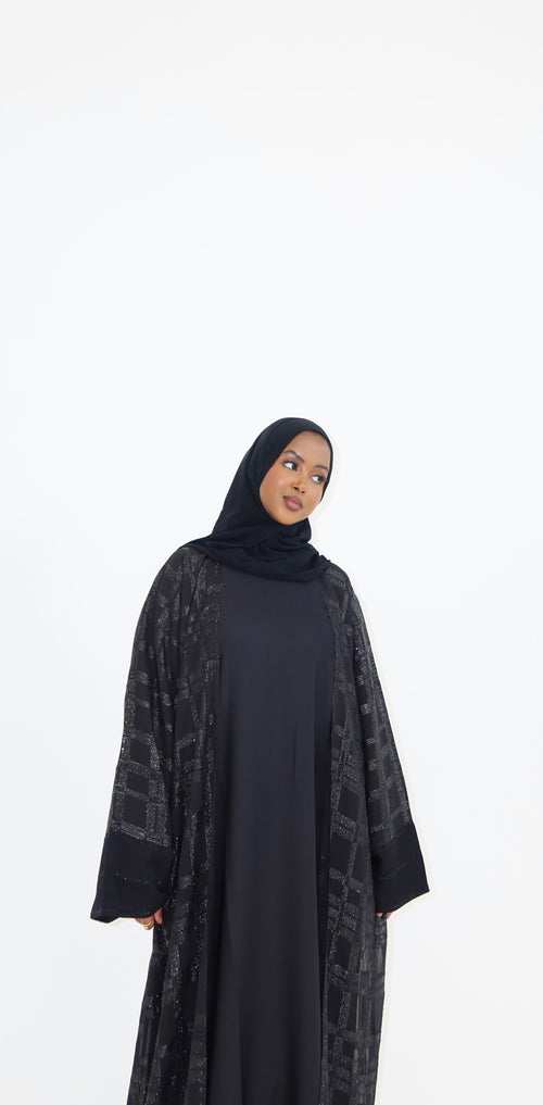 3 - Piece Textured Shear Abaya