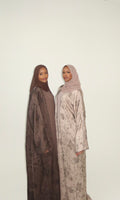 3 Piece Printed Abaya Set