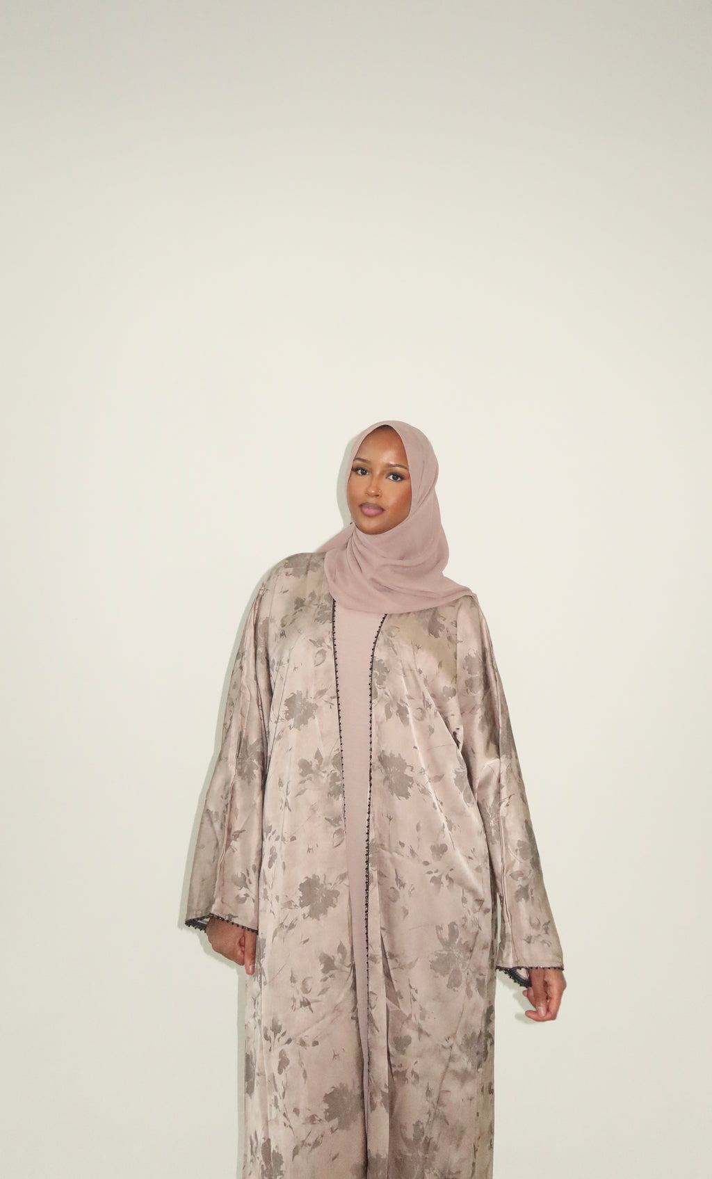 3 Piece Printed Abaya Set