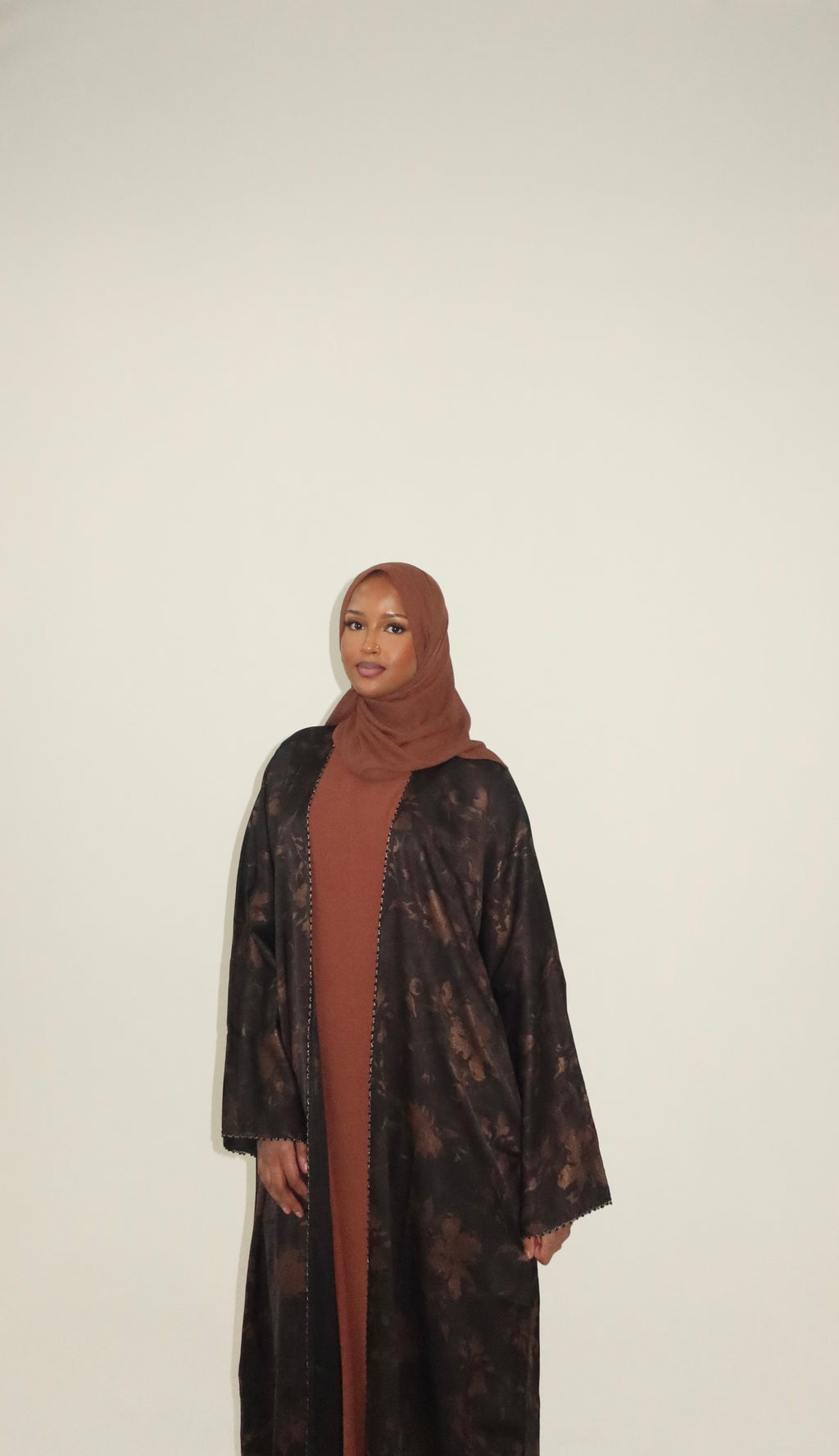 3 Piece Printed Abaya Set