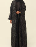 Printed Satin Abaya (smoke print)